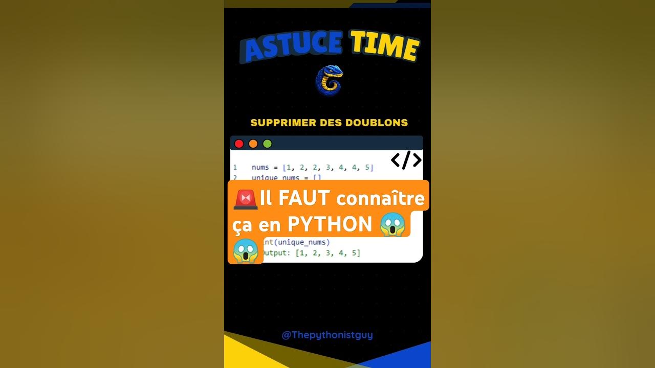 🚨Tu DOIS connaitres ça en PYTHON😱| Apprendre Python en français #python ...