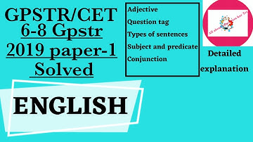 Gpstr 2019 paper Solved||Gpstr English paper(2019) solved||Gpstr Old paper solved#allabouteducation