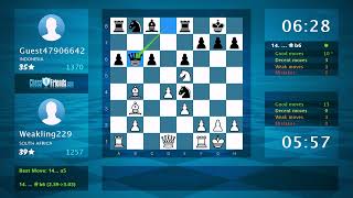 Chess Game Analysis: Weakling229 - Guest47906642, 1-0 (By ChessFriends.com)