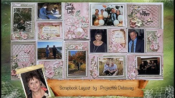 How to Scrapbook a 12 x 12  layout process video for Project Life Pocket pages – Stamperia Roseland