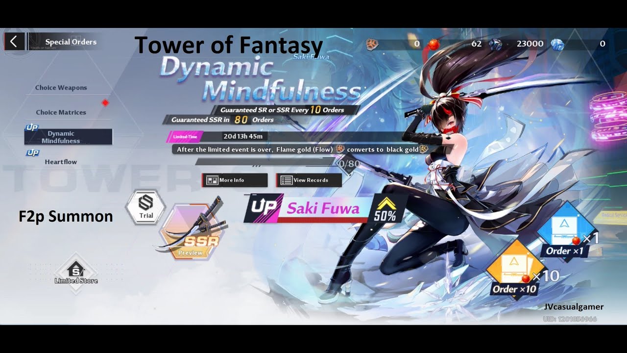 аккаунты tower of fantasy