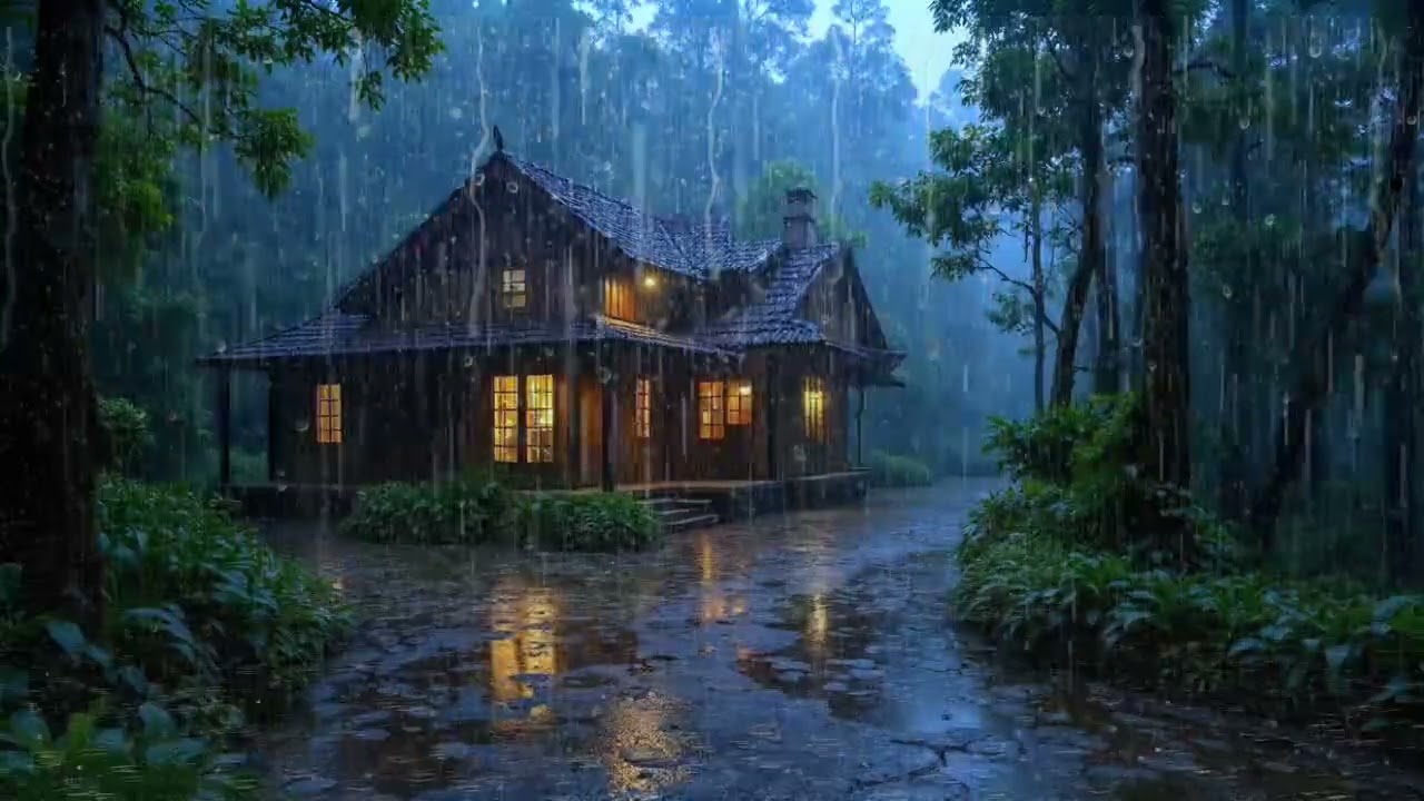 Cozy Rain on Window | Fall Asleep Fast | Relaxing Sleep Sounds