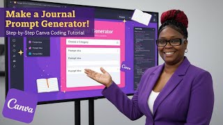 How to Make a Journal Prompt Generator with Canva Coding! #CanvaCoding  #JournalPromptGenerator