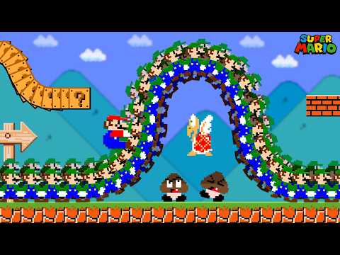 Super Mario Bros., But Everything Mario Touches Multiplies x9999!