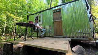 Saving Money Living Off Grid in My Tiny House on Wheels While I Build My Log Cabin