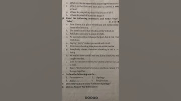 ICSE class 7 previous year question paper of Moral science