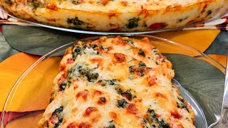 Million Dollar Manicotti with spinach
