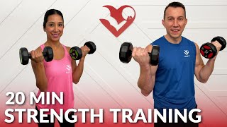 20 Minute Full Body Strength Training Workout with Dumbbells at Home