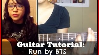 Guitar Tutorial (Beginner): Run by BTS (방탄소년단) [기타레손]