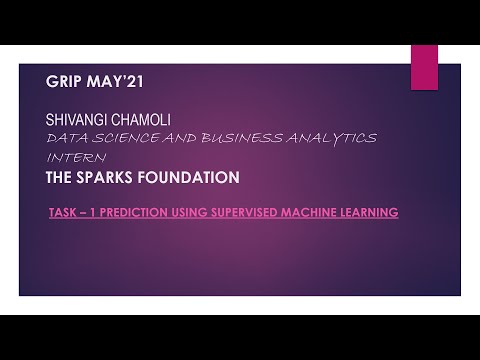 TSF Data Science & Business Analytics Task 1 Prediction using Supervised ML