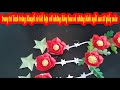trang trí hình trăng khuyết và kết hợp với những bông hoa và những hình ngồi sao từ giấy màu