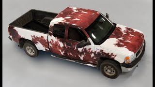 Cow Print Truck Wrap