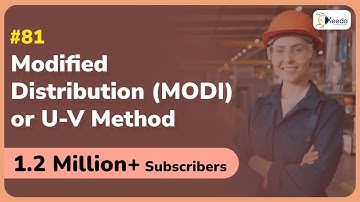 Modified Distribution MODI or U.V. Method | Linear Programming | GATE IE & OR
