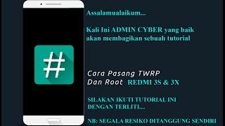 TUTORIAL PASANG TWRP DAN ROOT REDMI 3S & 3X