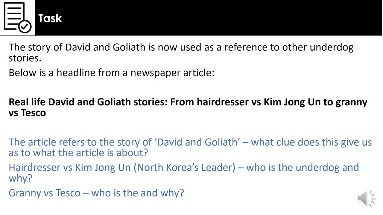 Biblical Allusions 2: David and Goliath