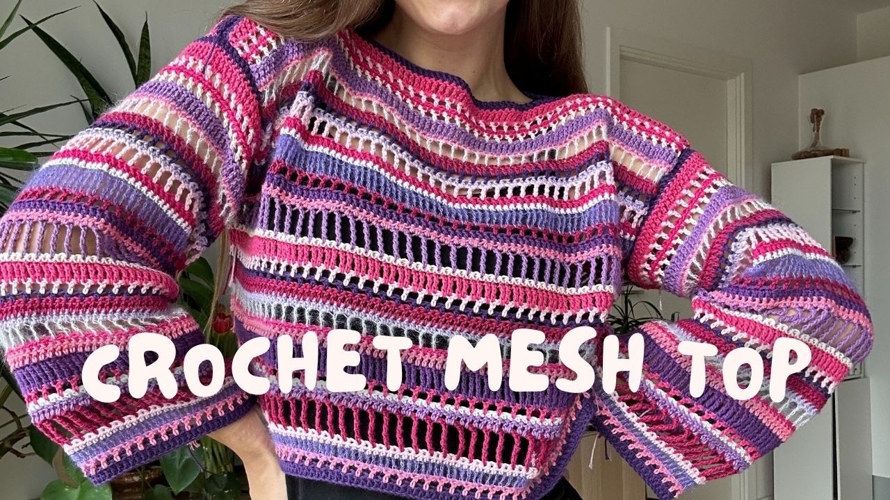 CROCHET MESH SWEATER | Easy Scrappy Stash-Buster Lace Top Tutorial