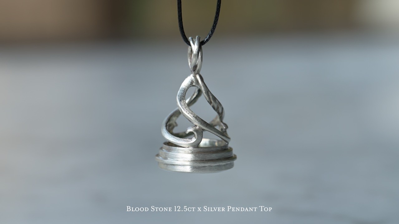 Blood Stone 12.5ct x Silver pendant top - YouTube
