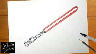 How to Draw a Lightsaber from Star Wars