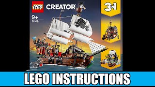 LEGO Instructions: How to Build LEGO Pirate Ship - 31109 (LEGO CREATOR 3in1)