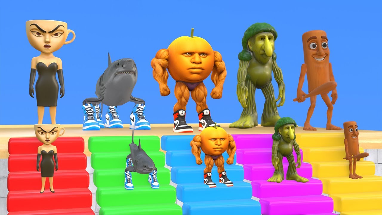 Long Slide Game With Cow Elephant Gorilla Hippopotamus Tiger 3d Animal Game Funny 3d Animals