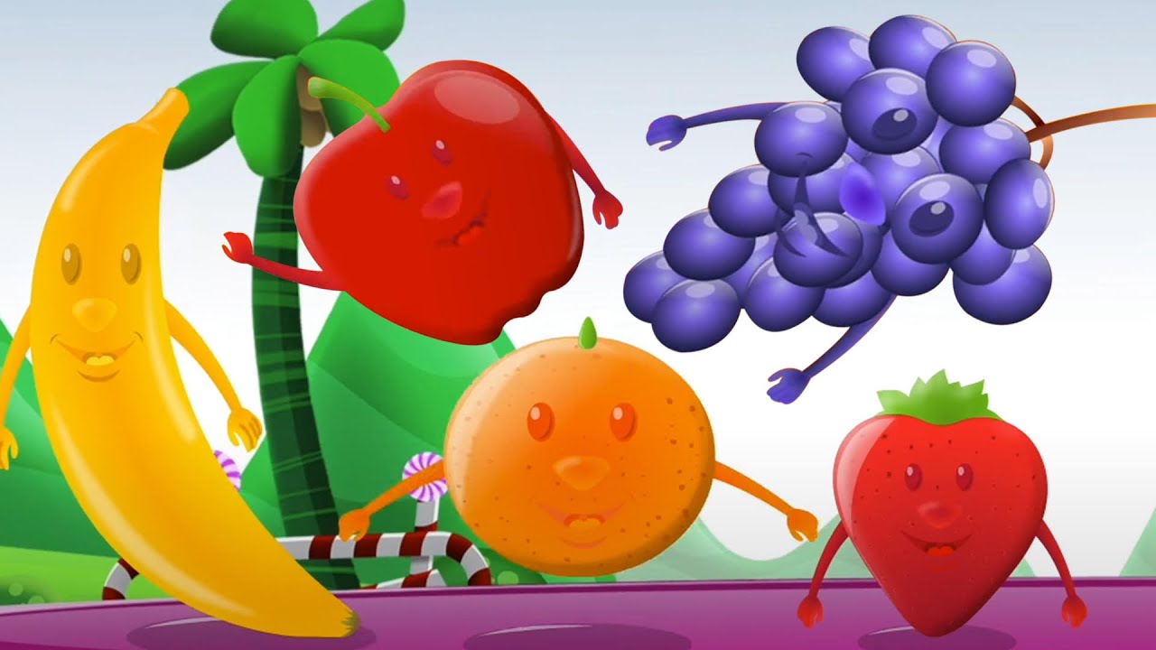 Five Little Fruits, Kindergarten Rhyme and Song for Babies YouTube