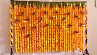 Easy Backdrop Decoration At Home |Traditional|Puja Decor|Mehendi|Baby Shower|Wedding