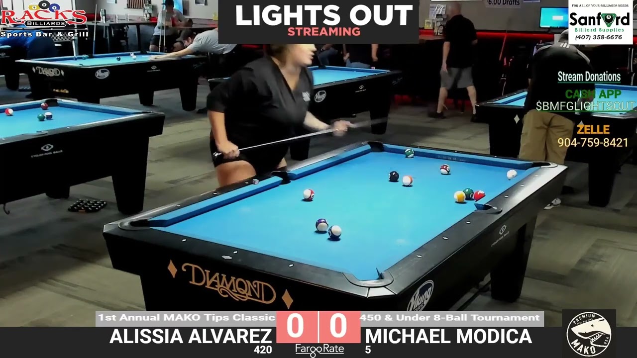 Alissia Alvarez vs Mike Modica 2022 Mako Tips Classic Racks Billiards
