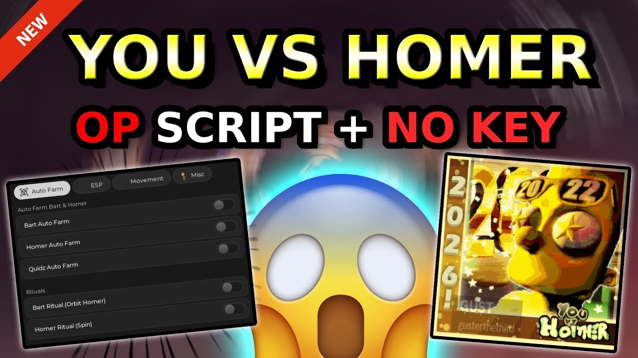 *NEW* You VS Homer OP Script ( BART AUTO FARM, HOMER AUTO FARM, QUIDZ AUTO FARM ) 2026
