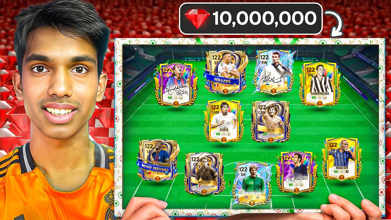 I Upgraded To World's First 10 Million Gems Fastest Team! - FC Mobile