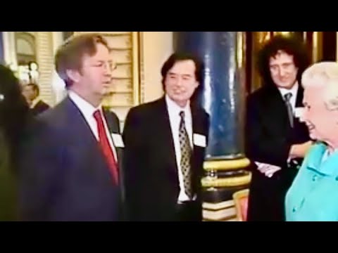 Brian May, Jimmy Page, Eric Clapton, Jeff Beck meet The Queen.