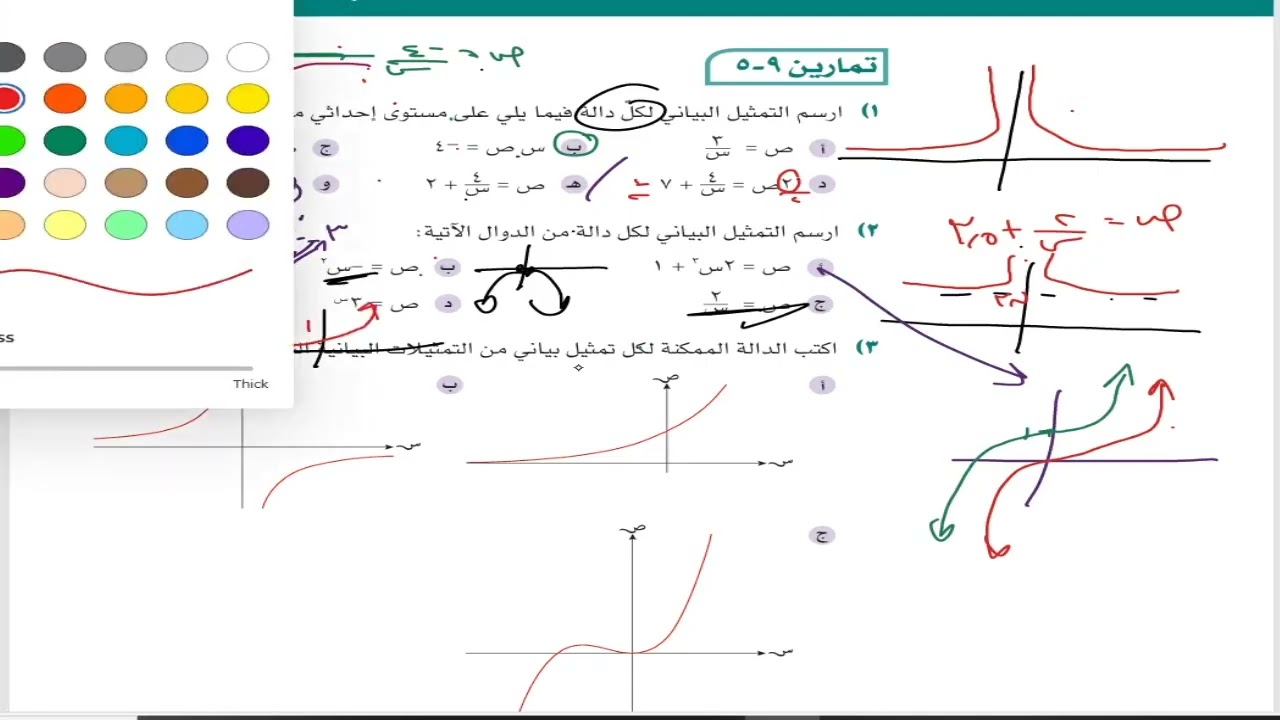حل اسئلة و شرح الدوال التكعيبية  كتاب الرياضيات الصف العاشر المنهاج العماني