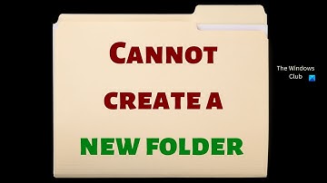 Cannot create a new folder in Windows 11/10