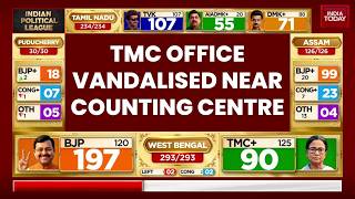TMC Office Vandalised, BJP Workers Protest And Heavy Security Deployed At Kolkata Counting Centre