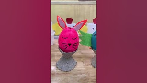 Làm các con vật từ vỏ trứng/ Con thỏ từ vỏ trứng/ cách làm con vật từ vỏ trứng #congamamnon #mầmnon