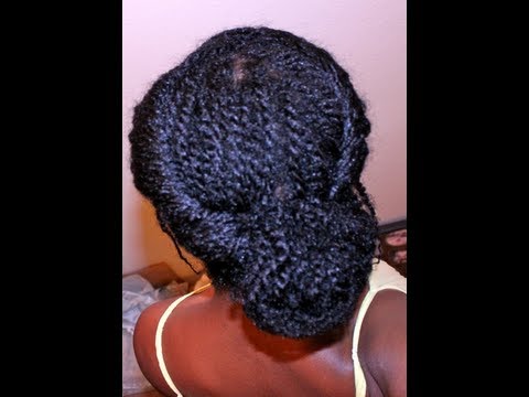 top gun Side Bun on Natural Hair & 2-Strand Twists