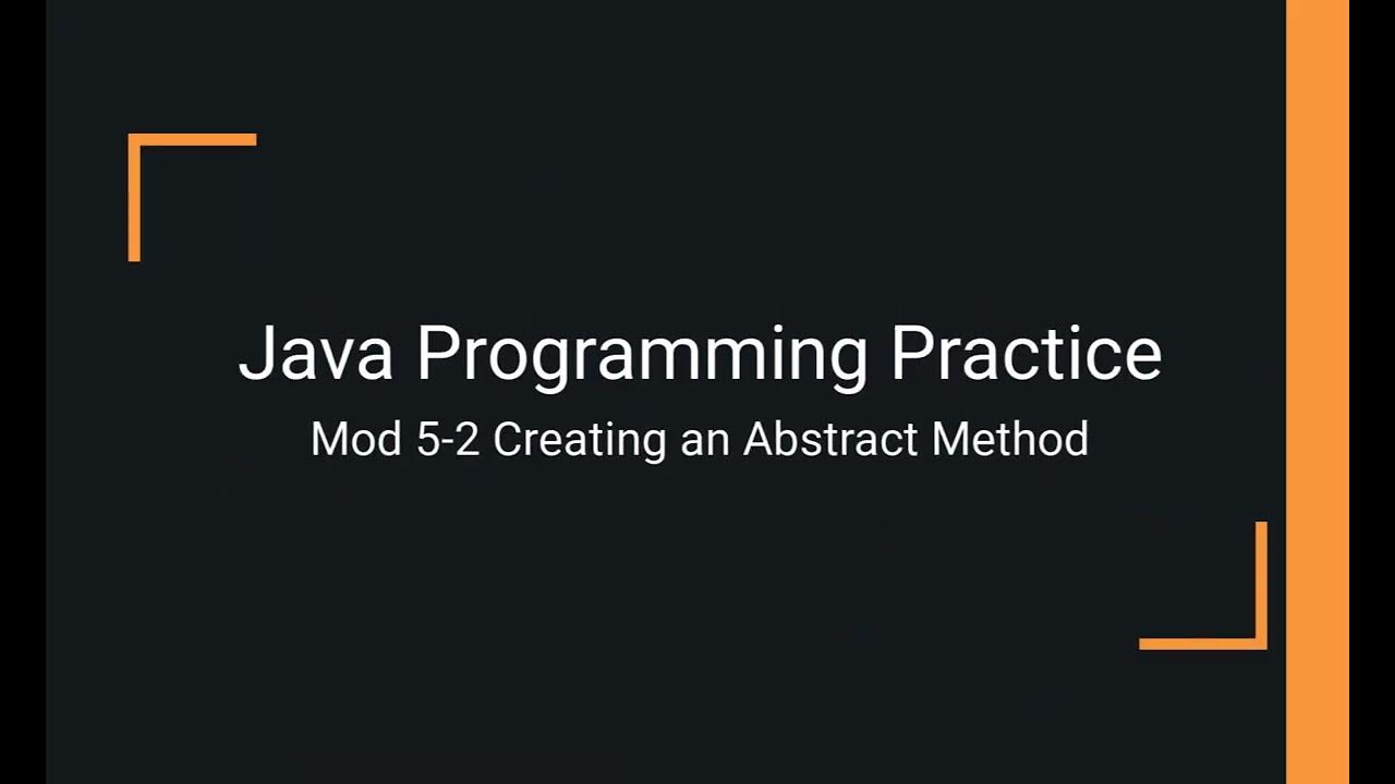 Java Practice Examples - Module 5-2 Abstract Methods in an Interface ...