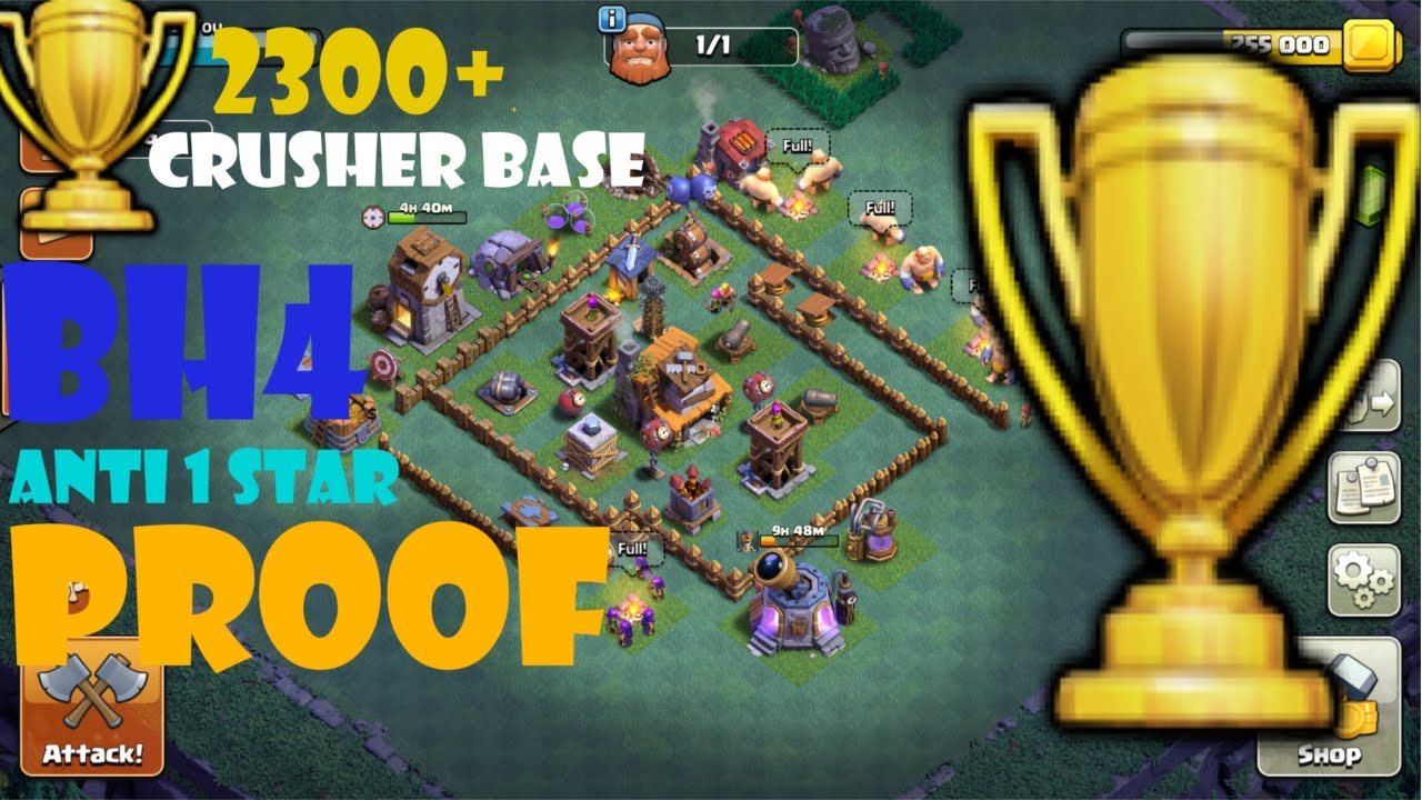 Best BH4 CRUSHER Base Design! ▶️BH4 Anti 1 Star, Anti Air◀️ | CoC Update 2017