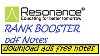 rank booster // reasonance pdf notes/iitjee