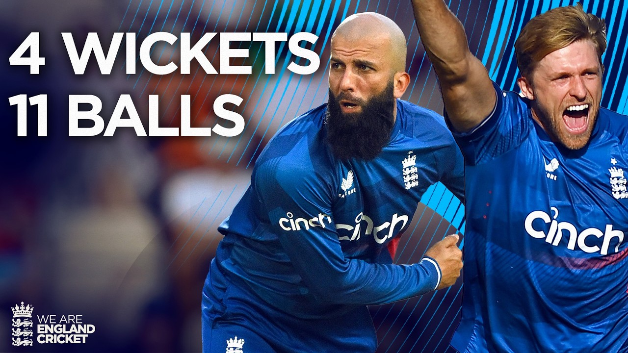 4 калитки в двух последних оверах | Moeen & Willey Star | Англия против Новой Зеландии 2023