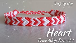 DIY Heart Friendship Bracelet.How to make Heart Bracelet.Easy tutorial for beginner.Gulnarr.Handmade