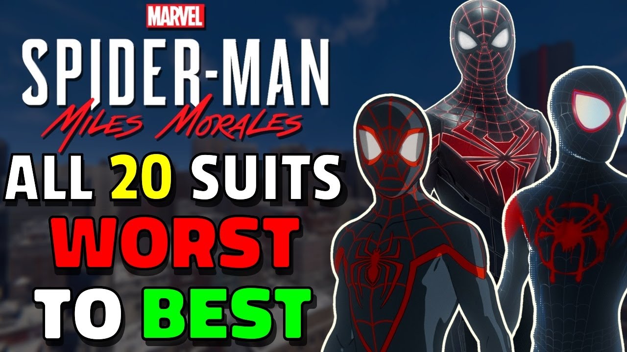 Subproducto Medicina Forense va a decidir ALL 20 SUITS in Spider Man: Miles Morales Ranked WORST TO BEST |  PlayStation 5 - YouTube