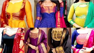 Pattu Dress Front Neck Ideas😍Latest Chudidar Designs