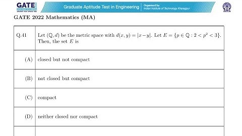 GATE-2022-Real Analysis (Metric Space).