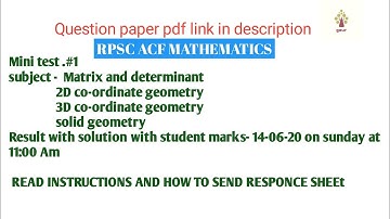 Rpsc ACF Mini Test#1