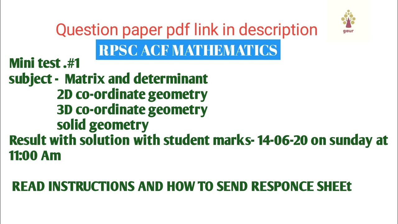 Rpsc ACF Mini Test#1