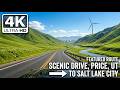 4K Scenic Drive from Price,Utah to Salt Lake City