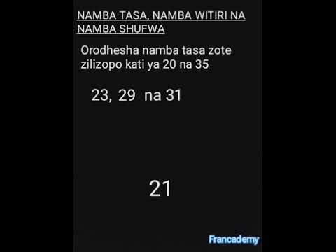 Hisabati Swali La 4 Namba Tasa Shufwa Na Witiri Francademy2405
