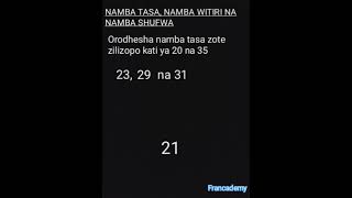 Hisabatiswali La 4Namba Tasa, Shufwa Na Witiri Francademy2405