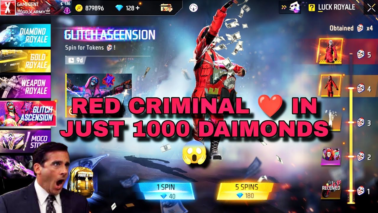NEW GLITCH ASCENSION EVENT FREE FIRE | FREE FIRE NEW RED CRIMINAL EVENT | RED CRIMINAL RETURN |