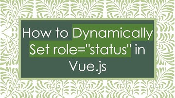 How to Dynamically Set role="status" in Vue.js